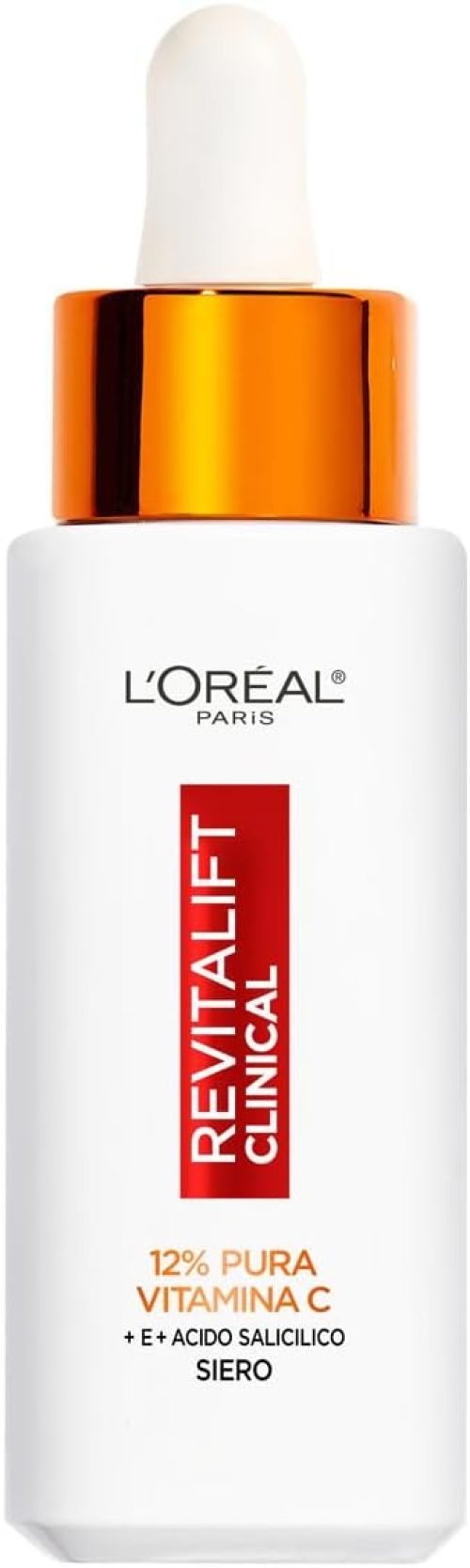 L’Oréal Paris Siero Viso 12% Pura Vitamina C, Per Pelle Più Luminosa e Pori Meno Visibili, Revitalift Clinical, 30 ml