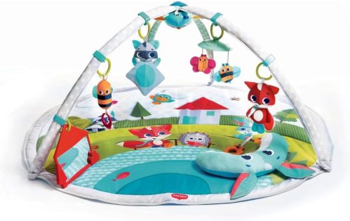 Tiny Love Dynamic Gymini Palestrina bambini evolutiva con Archi Regolabili, Palestrina musicale con gioco con musiche e luci, Tappeto Gioco pieghevole grande 100 x 90 cm, Collezione Meadow Days