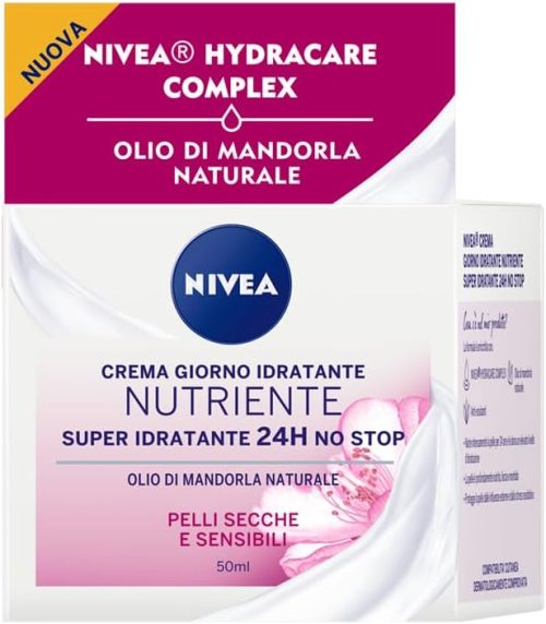 Nivea Essentials Super Idratante 24H Nutriente, Crema Giorno Viso per Pelli Secche e Sensibili, 50 ml