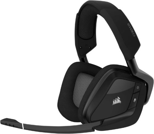 CORSAIR VOID RGB ELITE Cuffia da Gioco Senza Fili – Suono Surround 7.1 – Microfono Omnidirezionale – Padiglioni Auricolari in Microfibra – Compatibile con iCUE – PC, Mac, PS5, PS4 – Carbonio