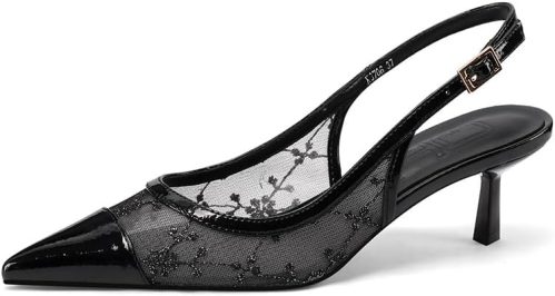 QUEEN HELENA Décolleté Effetto Pizzo Scarpe Eleganti a Punta Chiusa Donna K3706