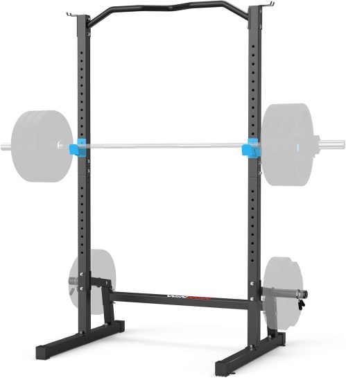 WINNOW Squat rack Altezza regolabile Power Cage con Pull Up Bar, Multi-Funzione Home Gym Power Tower Allenamento di Forza Squat stand Barbell Rack