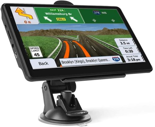 GPS Navigatore Satellitare,Navigatore Camion,Navigatore Auto,7 Pollici Touchsceen Navigatore 8GB,con POI Avviso Guida vocale Lane Programma gratuito a vita Aggiornamento UE,per Auto Camion