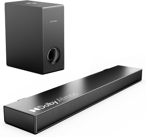 ULTIMEA Soundbar TV, con Dolby Atmos/Digital/Audio, Sound Bar con Subwoofer, Bassi Profondi Regolabili, Soundbar 3D Dolby Surround TV, Soundbar per TV Home Theater, HDMI-eARC, Bluetooth 5.3, Nova S50