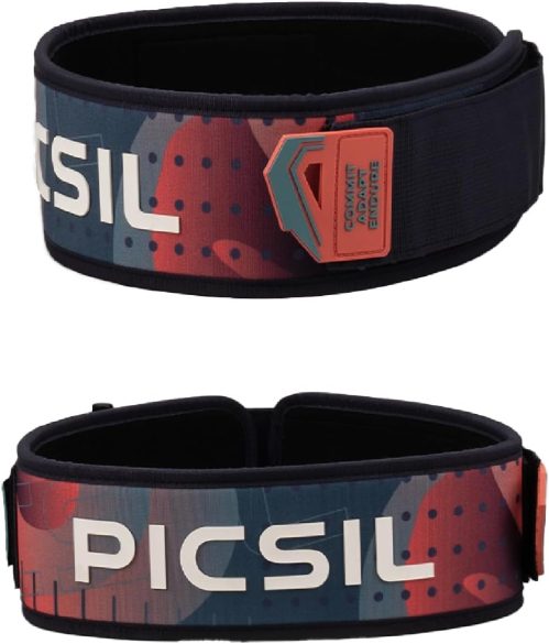 PICSIL Cintura lombare Lockpro, ideale per Powerlifting, Squat, Deadlifting, Sollevamento pesi, Ideato per tutti i tipi di atleti, 2 colori, 4 misure