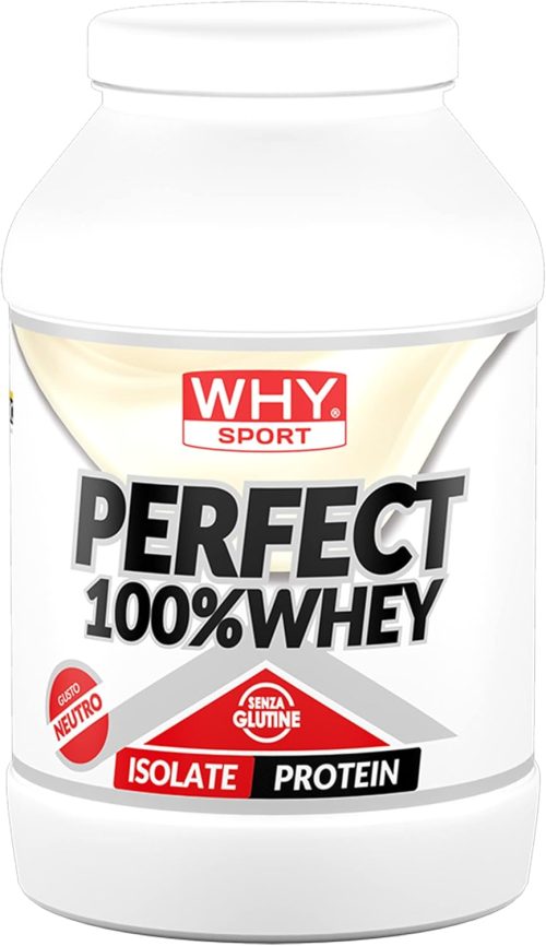 WHY SPORT PERFECT 100% WHEY – Proteine Whey – Proteine Isolate – Proteine in Polvere con Aminoacidi Essenziali per la Massa Muscolare – Gusto Neutro – 900 gr