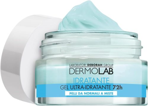 Dermolab – Crema Viso Idratante Gel 72H per Pelle Normale e Mista con Pool di Acido Ialuronico, Effetto Rimpolpante, Protegge la Cute con un’Azione Antiossidante, 50 ml