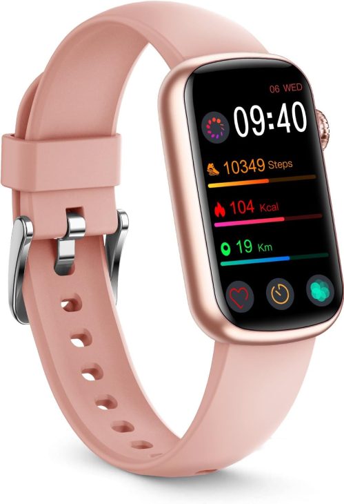 FITVII Activity Fitness Tracker con Monitoraggio 24/7 di Ossigeno nel Sangue, Pressione Sanguigna e Frequenza Cardiaca, Impermeabile IP68, Smartwatch con Contapassi per Donna e Uomo