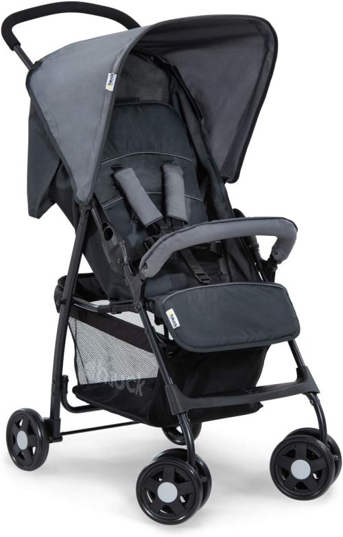 Hauck Passeggino Sport – Passeggino Leggero 5.9 kg – Passeggino Compatto, Pieghevole e Piccolo – Reclinabile, Cappotta Parasole e Grande Cesto Portaoggetti – Grigio Melange