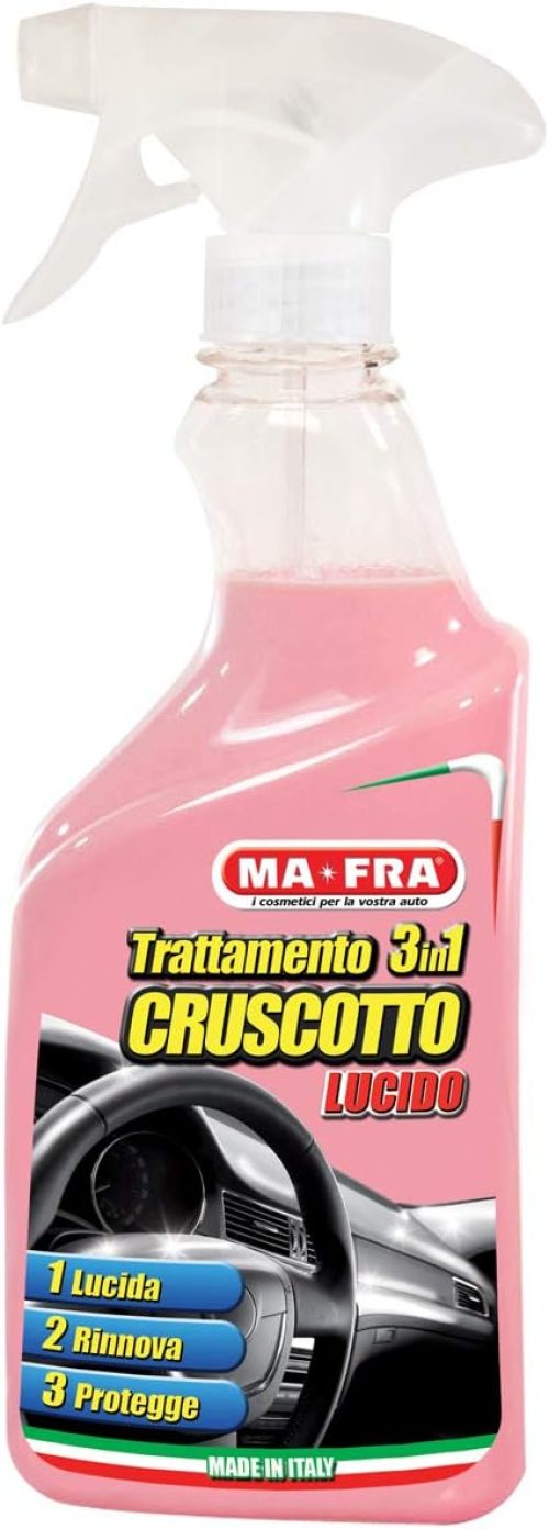 Ma-Fra, Trattamento 3in1 Cruscotto Lucido, Ideale per Rinnovare, Lucidare e Proteggere il Cruscotto Auto, con Azione Ravvivante, Rallento lo Sbiancamento delle Plastiche, Formato da 500 ml