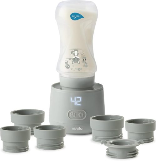 Nuvita Scaldabiberon Portatile Universale Nuvita 1162 Warm’n’Go con USB – Riscaldamento Rapido, 4 Impostazioni di Temperatura, Facile da trasportare con Chiusura Ermetica, Scalda fino a 8 Biberon