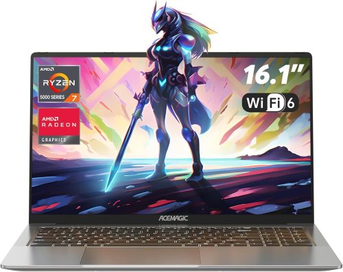 ACEMAGIC Gaming Notebook AMD Ryzen 7 5700U(Battere i7-1355U),16,1″ Full HD Laptop,RAM 16GB NVME SSD 512GB,Tastiera Retroilluminata PC Portatile in Offerta,WiFi 6,HDMI,Grigio