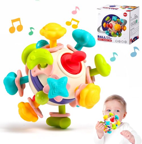 Oderra Montessori Giocattoli Bambino 0-6 Mesi Anno, Multicolore, Giochi Sensoriali per Neonati