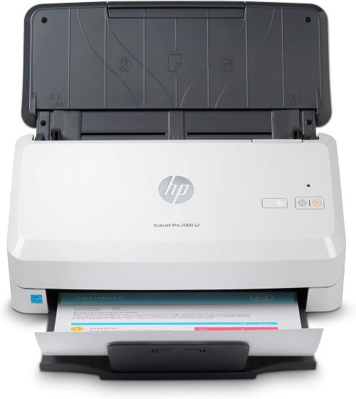 HP ScanJet Pro 2000 s2 6FW06A, Scansione fronte e retro in un solo passaggio, 35 ppm e 70 ipm, Professionale per Documenti e Immagini, Compatto, piccolo e sottile, HP Scan, Bianco