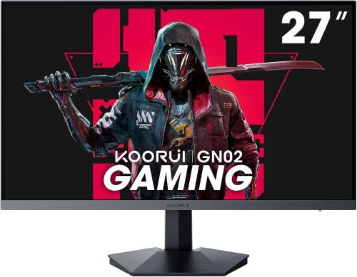 KOORUI Monitor Gaming 27 Pollici, Schermo Pc 240Hz, FHD, 1ms, Adaptive Sync (1920 x 1080p, DCI-P3 90%, SRGB 100%, HDMI, DisplayPort, VESA 75×75)