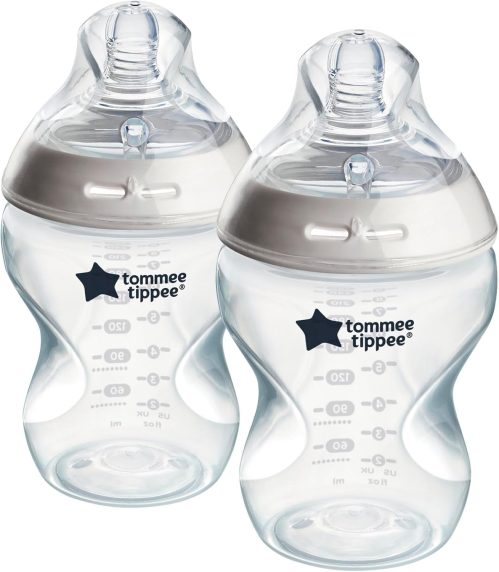 Tommee Tippee Biberon anti-colica Natural Start 260 ml, con tettarella simile al seno materno, valvola anti-colica, autosterilizzante, 2 pezzi