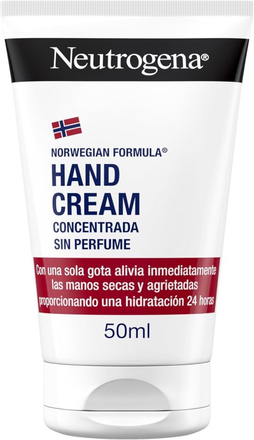 Neutrogena Formula Norvegese Crema Mani Concentrata Non Profumata, Crema mani riparatrice con Glicerina e Vitamina E, Crema mani secche e screpolate per sollievo e idratazione 24h, 50 ml
