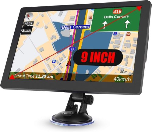 Navigatore GPS per Auto, Camion e RV, Mappe più Recenti 2025, Schermo Touch da 9 Pollici, Supporto per Guida Vocale con Indicazioni di Direzione/Avvisi di Velocità