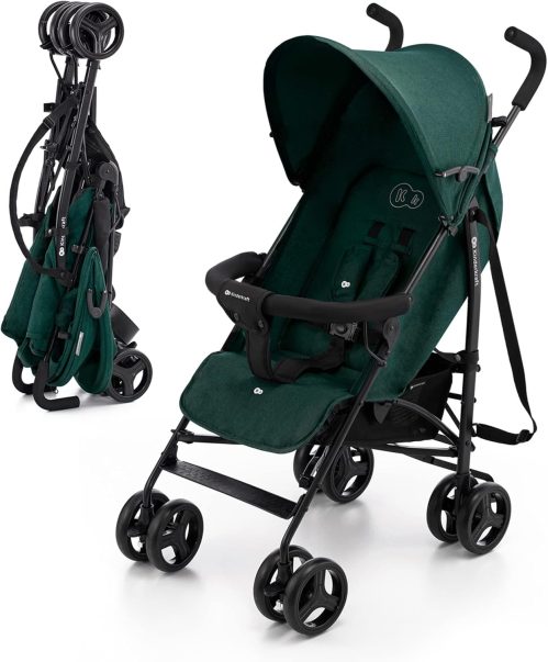 Kinderkraft TIK Passeggino Leggero, Solo 6,5 Kg, Passeggino a ombrello Passeggino Da Viaggio, Facile Da Piegare, Schienale Regolabile In Posizione Sdraiata, Copertura Antipioggia, Verde