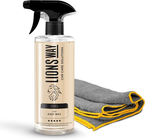 Cera Per Auto Carnauba Pura al 100%. Trattamento Ceramico e Idrofobo (Auto e Moto). Senza Silicone. Cera Per Auto ad Alta Brillantezza Con Panno Premium. Sigillante per Vernici Esterne