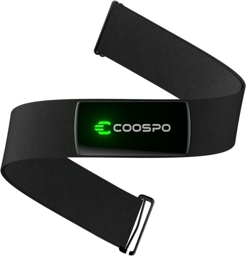 COOSPO Fascia Cardio H9Z Ricaricabile, Bluetooth 5.0/ANT+ Cardiofrequenzimetro HRM Fitness Tracker Impermeabile IP67, Compatibile con Wahoo, Zwift, Strava, Elite HRV