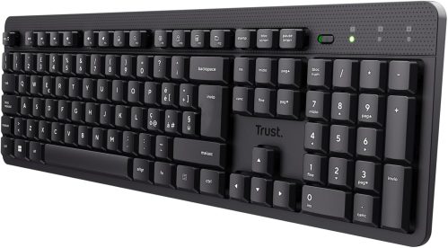 Trust Ody II Tastiera Wireless Silenziosa Layout Italiano QWERTY, Tasti a Profilo Ribassato, Resistente agli Schizzi, Ricevitore USB 2.4GHz, Tastiera PC Senza Fili, Keyboard per Laptop, Mac – Nero