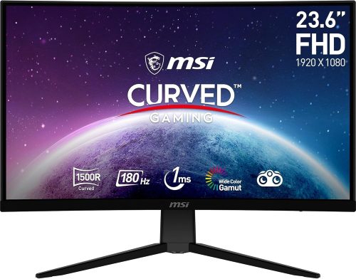MSI G2422C Monitor Gaming 23,6″ FHD – Pannello VA (1920×1080) 1500R, 180Hz / 1ms, Adaptive Sync – DP 1.2a, HDMI 2.0b CEC