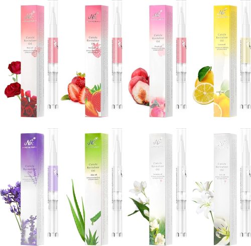 AISEELY Olio per Unghie e Cuticole con Penna a Sfera, 8 Penne ad Olio per Cuticole, Protezione per La Pelle, Idrata e Nutre in Profondità