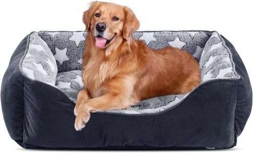 FURTIME Cuccia Cane Letto per Cani Cuscino per Cani Lavabile e Antiscivolo Lettino per Cani Morbido Divano per Cani Cuccia Cane Interno Taglia Grande Brandina per Cani Gatto L(76x61x23cm) Nero