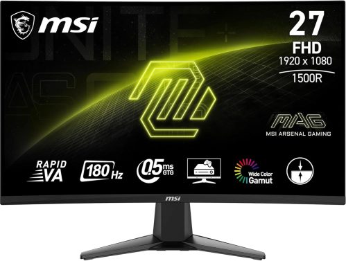 MSI MAG 27C6F Monitor Gaming Curvo 27″ – FHD (1920 x 1080), 180Hz/0,5 ms, pannello VA 1500R – Adaptive-Sync, connettività DisplayPort 1.2a, HDMI