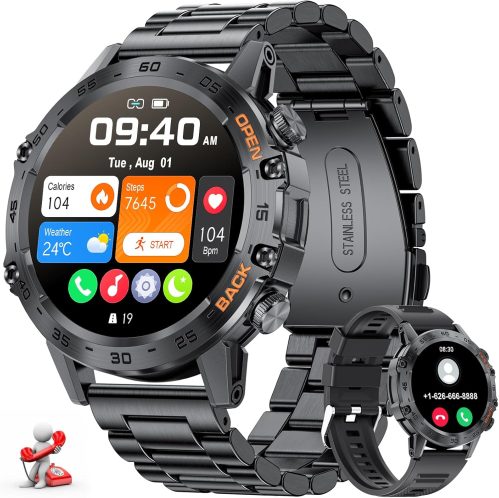 LIGE Smartwatch Uomo, Orologio Intelligente da 1,39″ con Frequenza Cardiaca, Pressione Sanguigna, Monitor del Sonno per Android iOS, 100+ Modalità Sportive Fitness Tracker, IP67, Chiamate Bluetooth