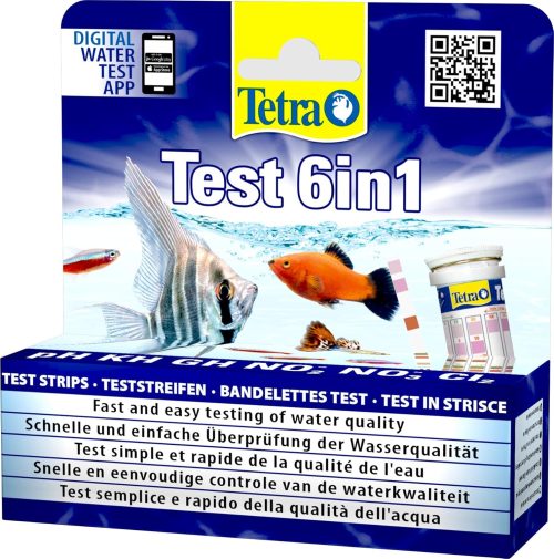 Tetra Test 6in1, Test dell’Acqua per l’Acquario, Controllo Facile e Veloce della Qualità dell’Acqua, 25 Strisce