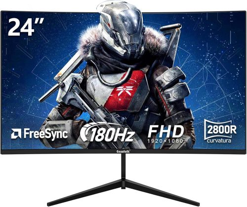 Gawfolk 24 pollici 180Hz monitor di gioco curvo, 100% sRGB,FHD 1080p,1ms,senza bordi, FreeSync, grandangolo 178°,HDMI/DisplayPort, VESA 75 * 75mm – nero…