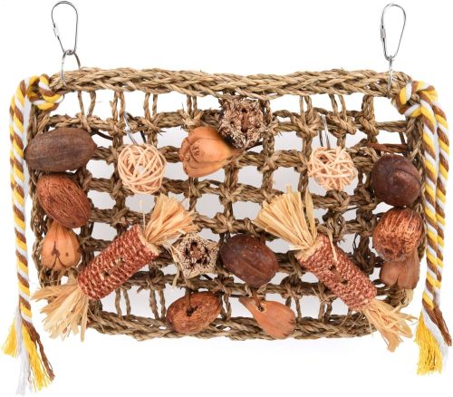 onebarleycorn Giochi per Pappagalli, Giochi per Uccelli Pappagallo Giocattolo da Masticare Naturale per Cockatiels, Pappagallini e Uccelli Adorabili