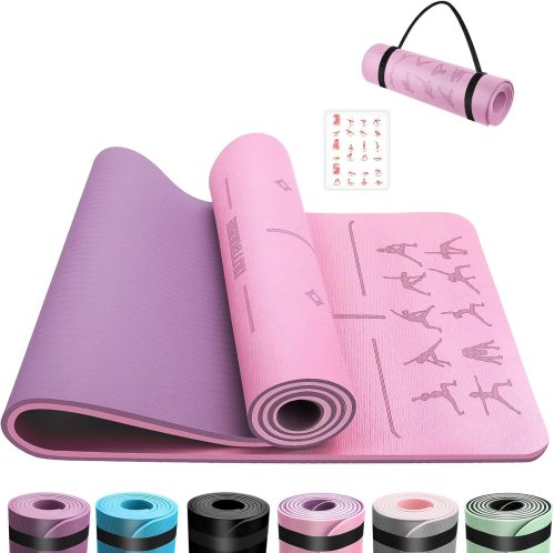 OUTDOUSE Tappetino Yoga,Tappetino Palestra TPE,Yoga Antiscivolo,Pilates,per Palestra,Pilates,Fitness,Sport,Yoga Mat con Tracolla,183x61cm