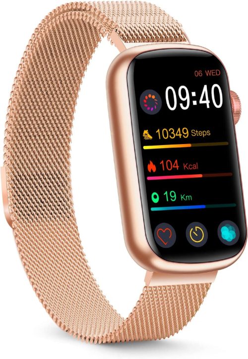 FITVII Activity Fitness Tracker con Monitoraggio 24/7 di Ossigeno nel Sangue, Pressione Sanguigna e Frequenza Cardiaca, Impermeabile IP68, Smartwatch con Contapassi per Donna e Uomo